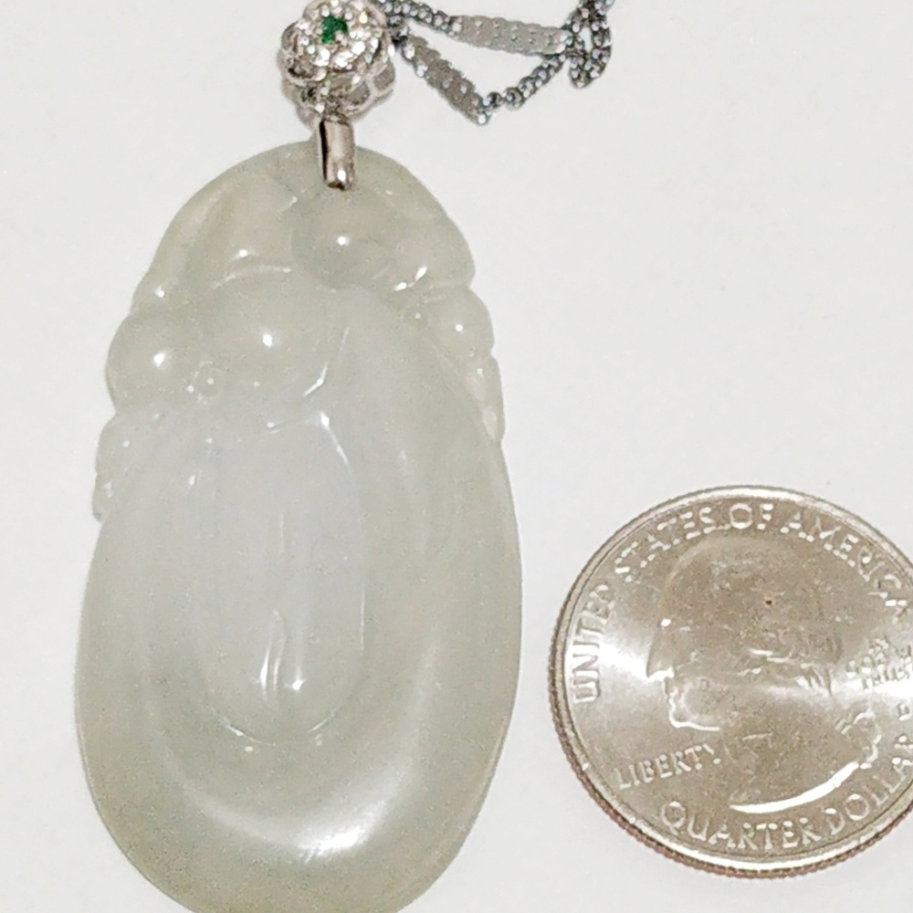 Authentic Type A Real Lucky Jade Pendant - image 2